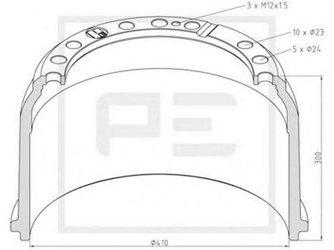 Tambur frana MERCEDES-BENZ NG PEAUTOMOTIVE 01645000A