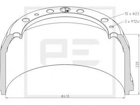 Tambur frana MERCEDES-BENZ O 340 PEAUTOMOTIVE 01644200A