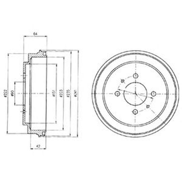 Tambur frana MITSUBISHI CARISMA DA DELPHI BF485