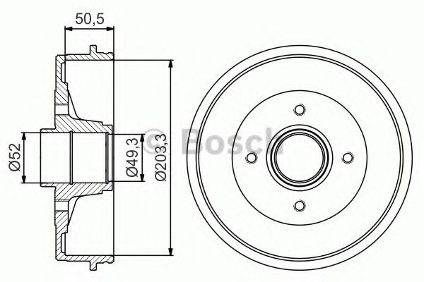 Tambur frana NISSAN MICRA C+C (K12) (2005 - 2016) Bosch 0 986 477 196