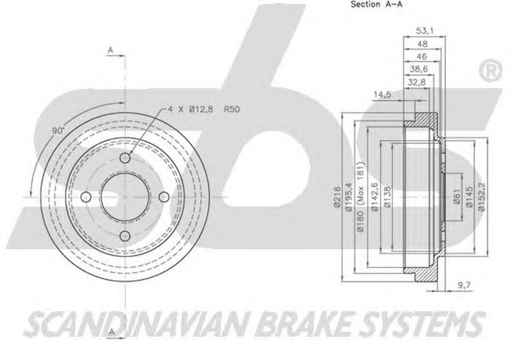 Tambur frana NISSAN MICRA II K11 sbs 1825252210