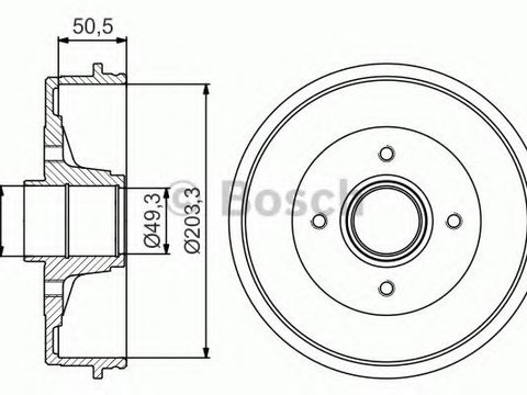 Tambur frana NISSAN MICRA III (K12) (2003 - 2010) BOSCH 0 986 477 196 piesa NOUA