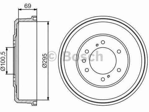 Tambur frana NISSAN NAVARA D22 BOSCH 0986477165