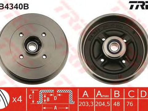 Tambur frana NISSAN NAVARA platou/sasiu (D40) - Cod intern: W20014905 - LIVRARE DIN STOC in 24 ore!!!