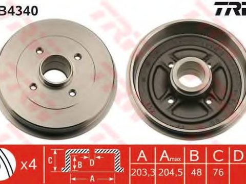 Tambur frana NISSAN NOTE (E11) (2006 - 2016) TRW DB4340