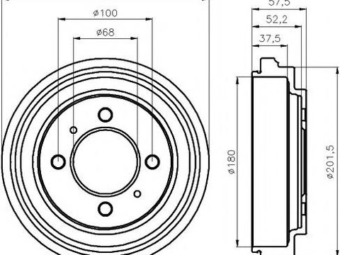 Tambur frana NISSAN NX/NXR (B13), NISSAN SABRE III hatchback (N14), NISSAN PULSAR III hatchback (N14) - TEXTAR 94020900