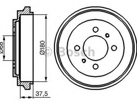 Tambur frana NISSAN SUNNY III Liftback N14 BOSCH 0986477119