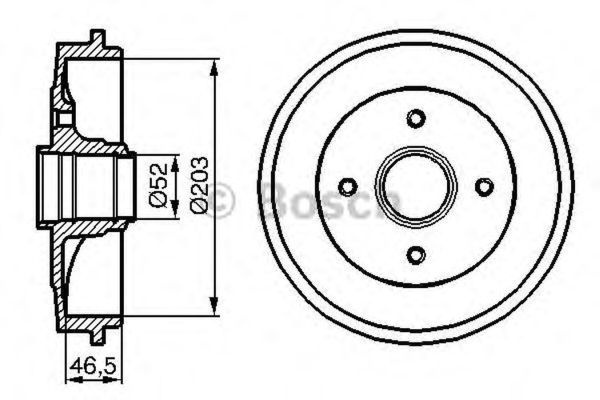 Tambur frana OPEL AGILA A H00 BOSCH 0986477127