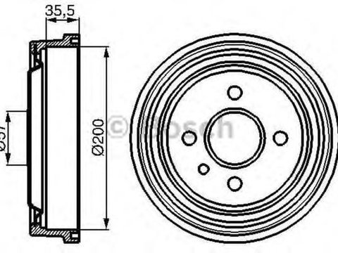 Tambur frana OPEL ASTRA F 56 57 BOSCH 0986477021