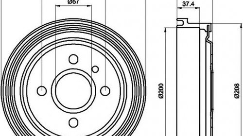 Tambur frana OPEL ASTRA F 56 57 TEXTAR 9