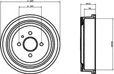 Tambur frana OPEL ASTRA G caroserie F70 HELLA 8DT3