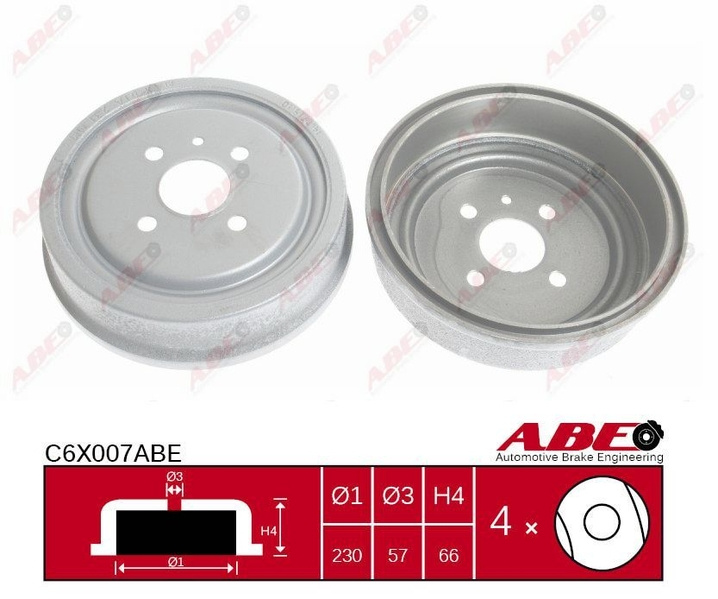 Tambur frana OPEL ASTRA G sedan F69 Producator ABE C6X007ABE