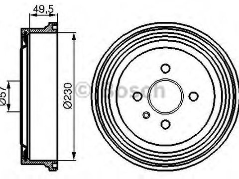 Tambur frana OPEL COMBO caroserie inchisa/combi (2001 - 2020) BOSCH 0 986 477 100