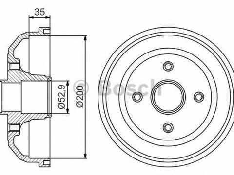 Tambur frana OPEL CORSA C caroserie F08 W5L BOSCH 0986477265