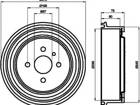 Tambur frana OPEL KADETT C combi, OPEL KADETT C City, OPEL KADETT C cupe - TEXTAR 94003700