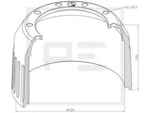 Tambur frana - PE Automotive 046.465-00A