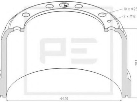 Tambur frana - PE Automotive 246.001-00A