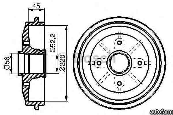 Tambur frana PEUGEOT 208 BOSCH 0 986 477 151