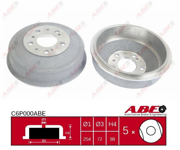 Tambur frana PEUGEOT BOXER platforma / podwozie ZCT Producator ABE C6P000ABE