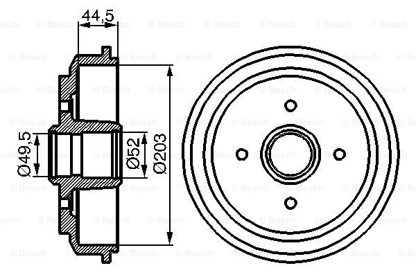 Tambur frana puntea spate (0986477149 BOSCH) FORD,FORD AUSTRALIA,MAZDA