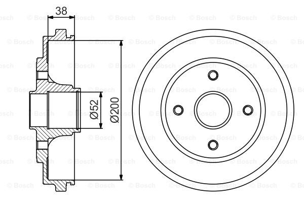 Tambur frana puntea spate (0986477229 BOSCH) OPEL,VAUXHALL