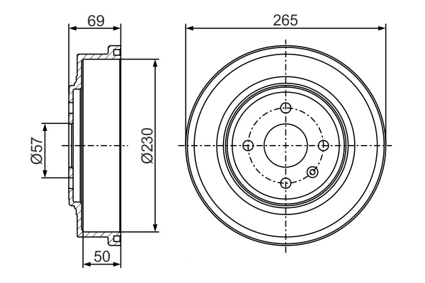 Tambur frana puntea spate BOSCH OPEL ASTRA H CLASSIC combi (A04) 2006-2014 - 0 986 477 277