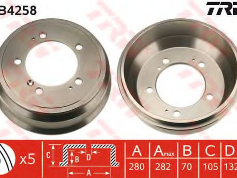 Tambur frana RENAULT MASTER II platou / sasiu (ED/HD/UD) (1998 - 2016) TRW DB4258