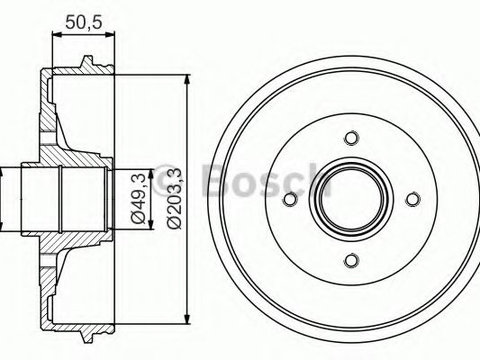 Tambur frana RENAULT SYMBOL II (LU1/2_) (2008 - 2020) BOSCH 0 986 477 210