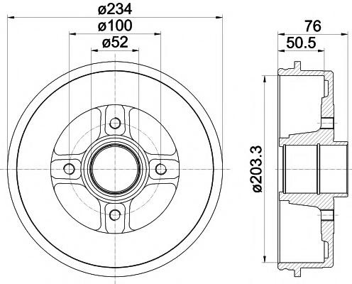 Tambur frana RENAULT TWINGO I (C06_), RENAULT 19 (B/C53_), RENAULT 19 limuzina (L53_) - HELLA PAGID 8DT 355 301-401