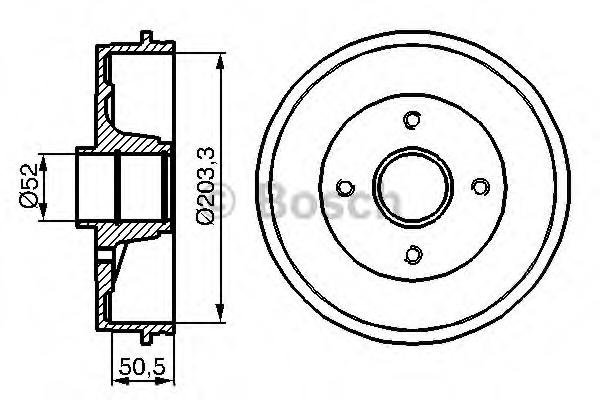 Tambur frana RENAULT TWINGO I (C06_), RENAULT 19 Mk II Cabriolet (D53_, 853_), RENAULT 19 limuzina (L53_) - BOSCH 0 986 477 120