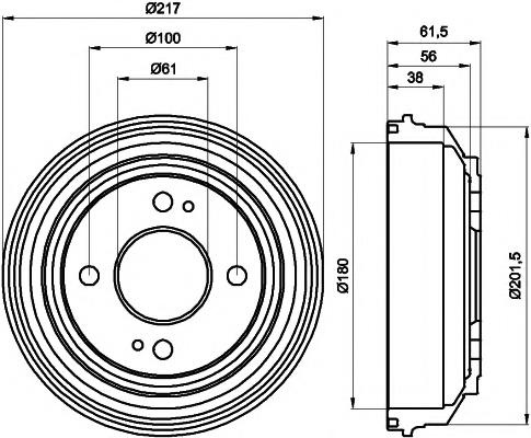 Tambur frana ROVER 200 (XH), HONDA CRX (AF, AS), HONDA CIVIC Mk IV limuzina (EG, EH) - HELLA PAGID 8DT 355 302-051