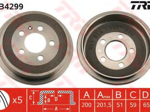 Tambur frana SEAT CORDOBA (6L2) (2002 - 2009) TRW DB4299