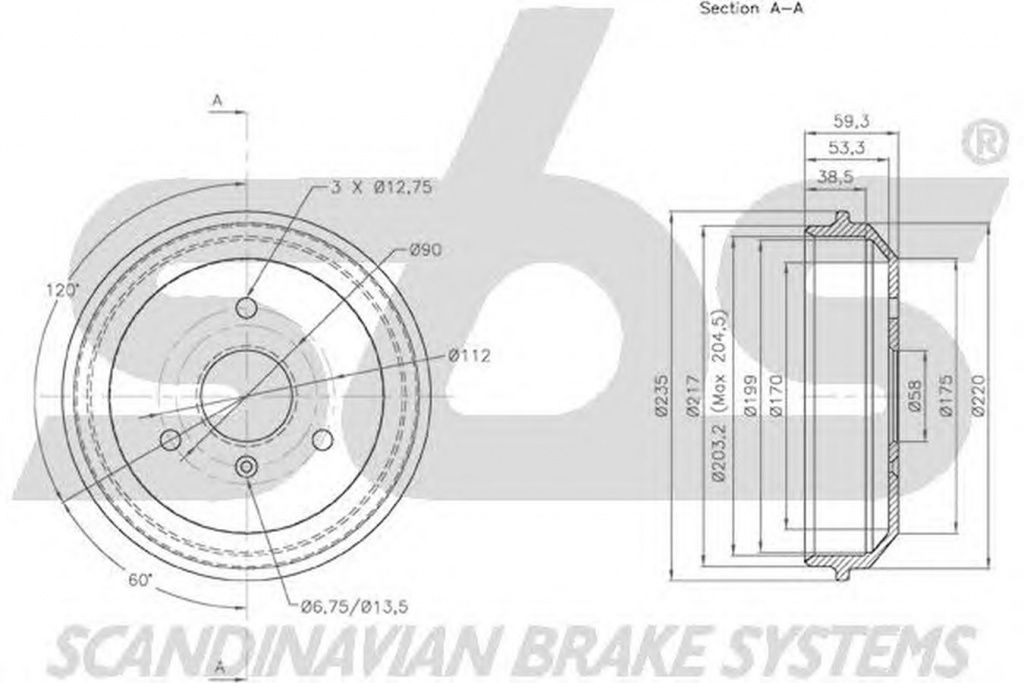 Tambur frana SMART CROSSBLADE 450 sbs 1825253302