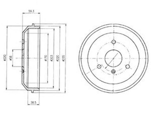 Tambur frana SMART FORTWO Cabrio 451 DELPHI BF465