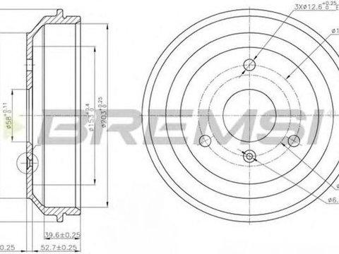 Tambur frana SMART FORTWO cupe 451 BREMSI DR5598