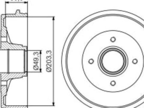 Tambur frana Spate DACIA LOGAN, SANDERO 1.2-1.6LPG 09.04-