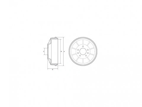 Tambur frana spate Delphi, Citroen Jumpy, 01.2007-, Fiat Scudo, 2007-, Peugeot Expert, Expert Tepee, 2007- Motor 1.6 Hdi 90 16v, 1.6 Hdi 90 8v, 1.6 D Multijet,