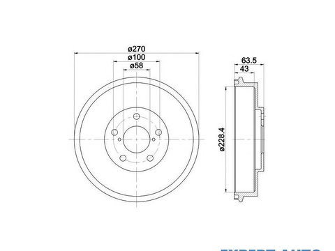 Tambur frana Subaru LEGACY combi (BC, BJF) 1989-1994 #2 14A68610