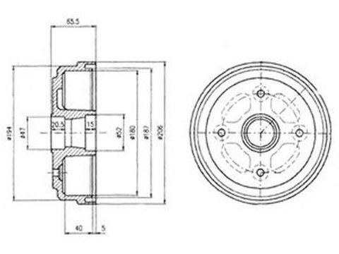 Tambur frana SUZUKI ALTO HA11 DELPHI BF490