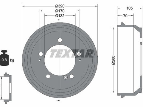 Tambur frana TEXTAR 94027000