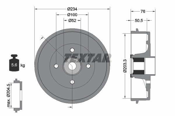 Tambur frana Textar DACIA SANDERO 2008-2016 - 9404