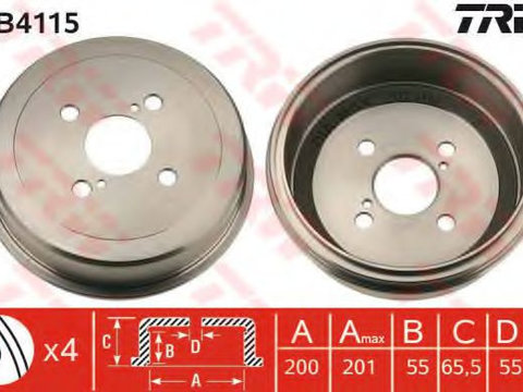 Tambur frana TOYOTA COROLLA Hatchback (E11) (1997 - 2002) TRW DB4115 piesa NOUA