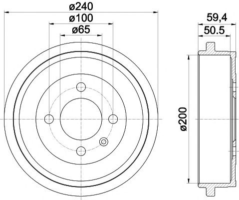 Tambur frana VOLKSWAGEN LUPO (6X1, 6E1) MAXGEAR: 19-1344