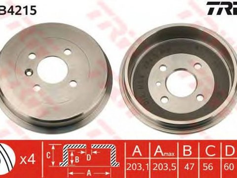 Tambur frana VOLVO 460 L 464 TRW DB4215