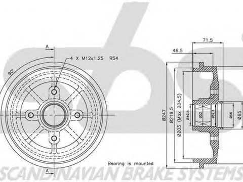 Tambur frana VOLVO S80 I TS XY sbs 1825251910