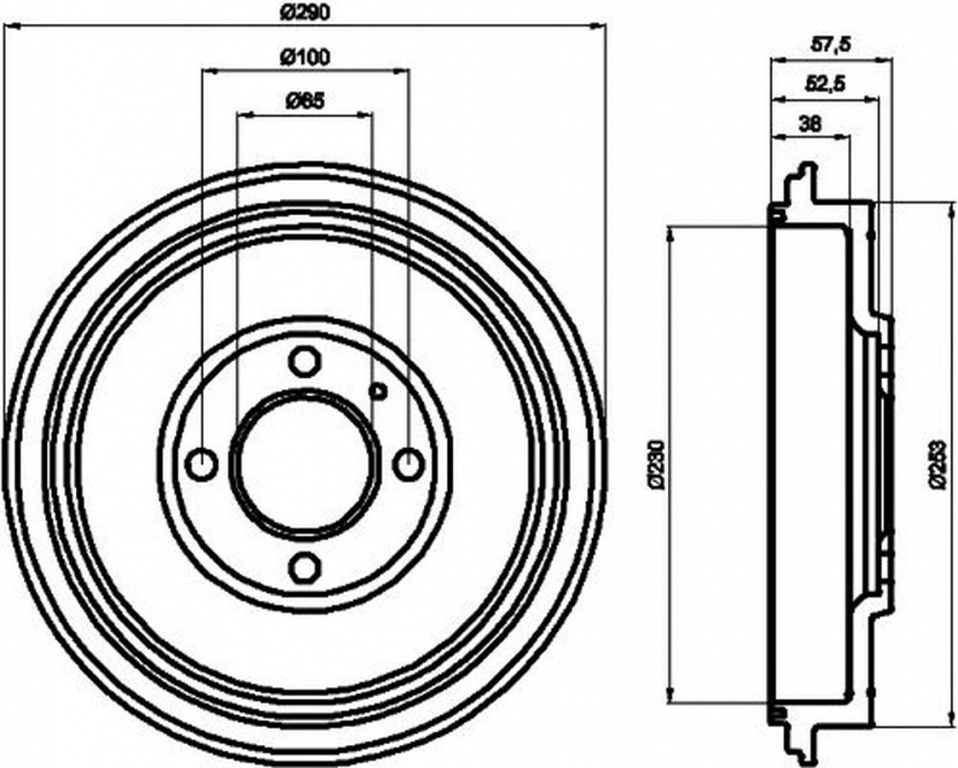 Tambur frana VW CADDY II combi 9K9B TEXTAR 94029500