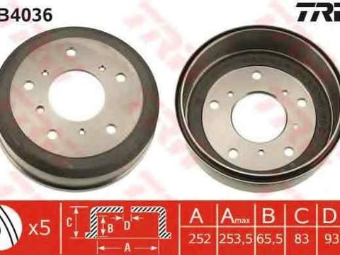 Tambur frana VW LT 28-35 I platou / sasiu (281-363) TRW DB4036