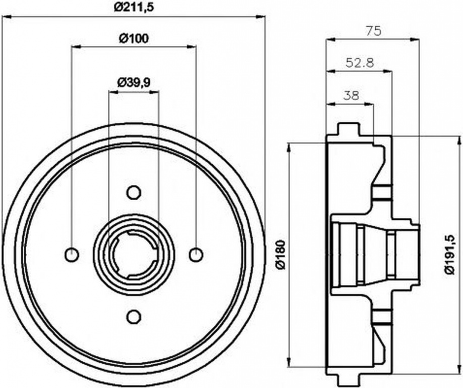 Tambur frana VW POLO 86C 80 TEXTAR 94006600