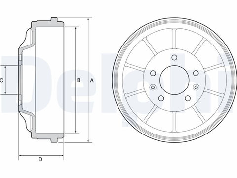 TAMBURI FRANA Spate CITROEN JUMPY II Platform/Chassis DELPHI BF562 2007 2008 2009 2010 2011 2012 2013 2014 2015 2016