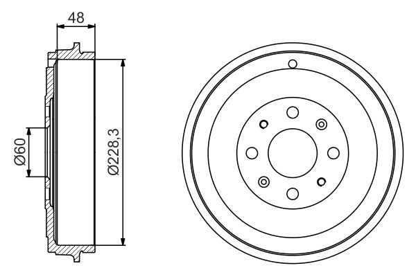 TAMBURI FRANA ~ Spate FIAT PUNTO EVO (199_) 2008 2009 2010 2011 2012 ~ 0 986 477 208 ~ BOSCH